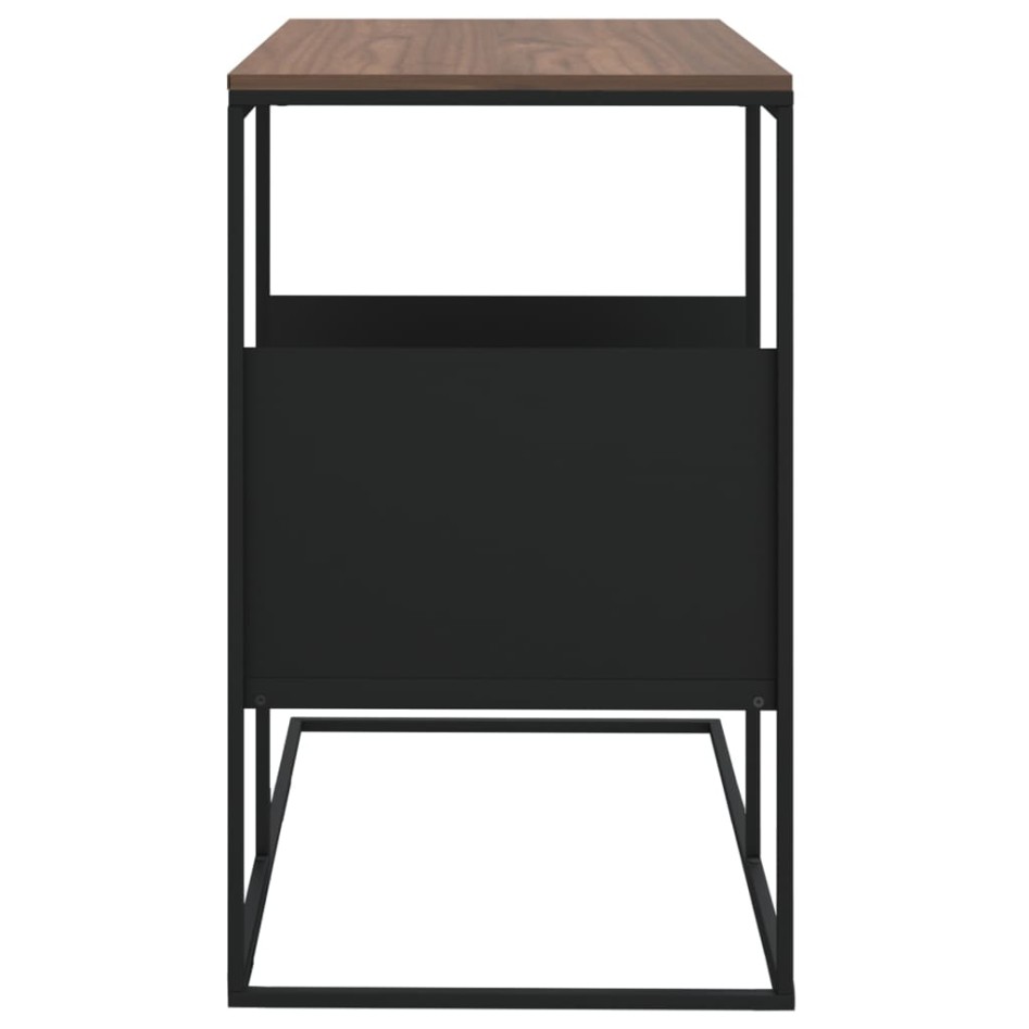 Mesa auxiliar de madera contrachapada negro 55x36x59,5