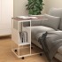 Mesa auxiliar con ruedas madera ingeniería blanco 55x36x63,5