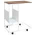 Mesa auxiliar con ruedas madera ingeniería blanco 55x36x63,5
