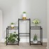 Soporte para flores de hierro negro 83x25x60