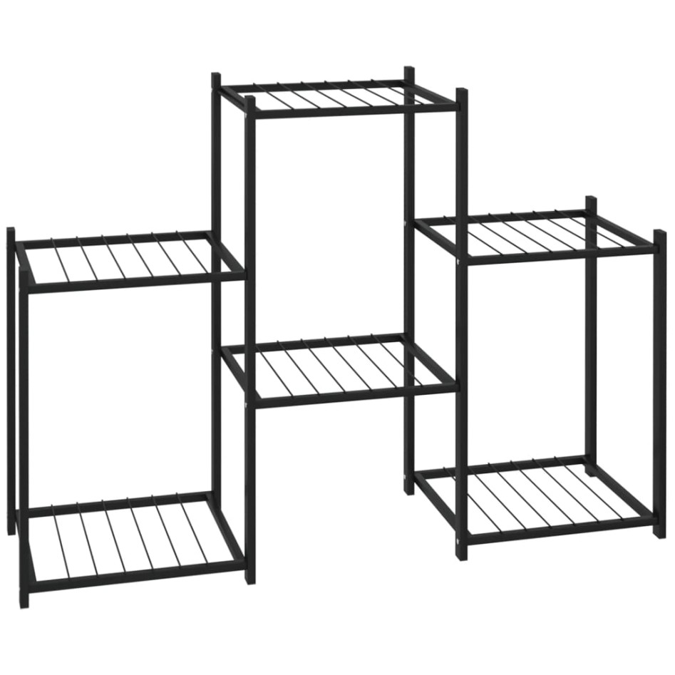 Soporte para flores de hierro negro 83x25x60