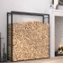 Leñero de acero negro mate 110x28x116