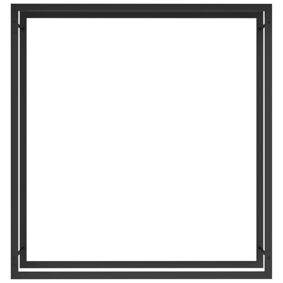 Leñero de acero negro mate 110x28x116