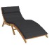 Cojín de tumbona de tela Oxford negro 180x60x3