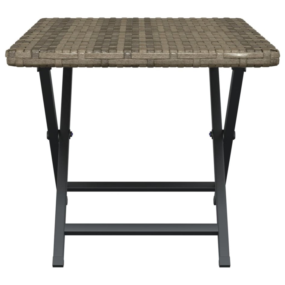 Mesa plegable ratán sintético gris 45x35x32