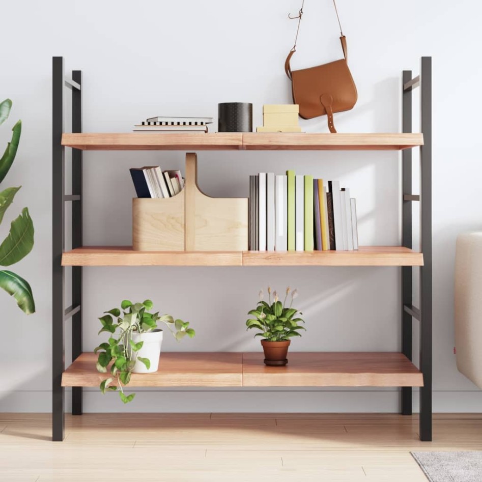 Estante pared madera roble tratada marrón claro 120x50x(2-4)