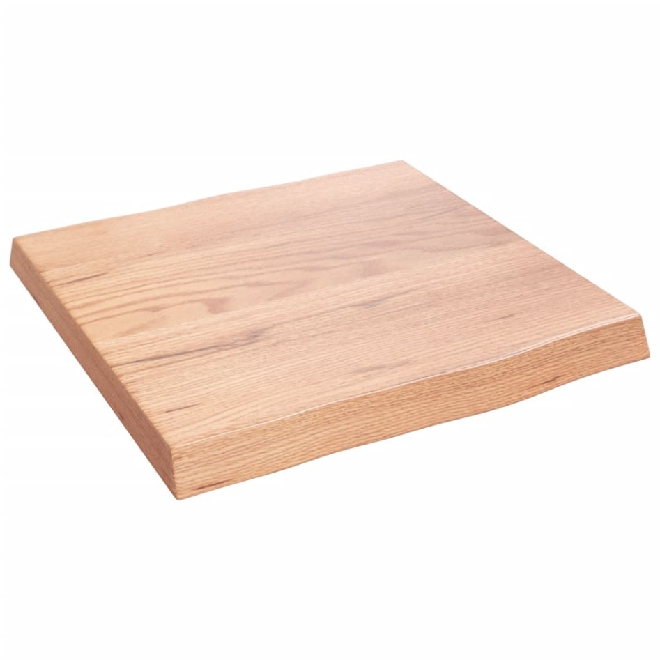 Tablero mesa madera tratada borde natural marrón 40x40x(2-4)