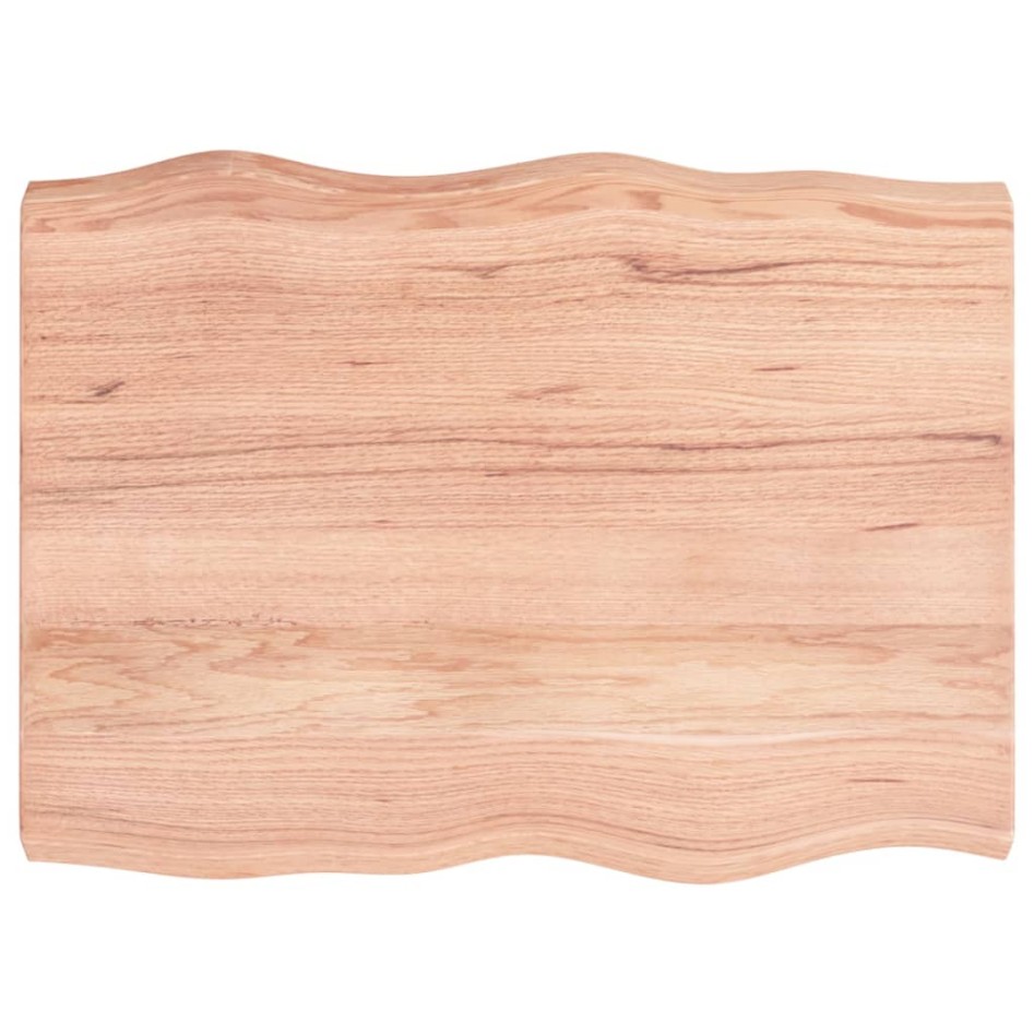 Tablero mesa madera tratada borde natural marrón 80x60x(2-6)