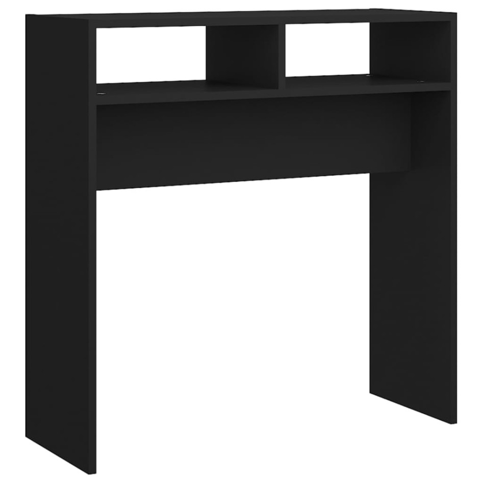 Mesa consola de madera contrachapada negro 78x30x80