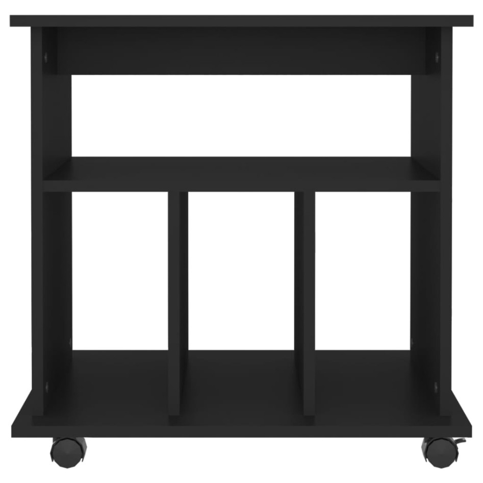 Armario con ruedas madera contrachapada negro 60x45x60