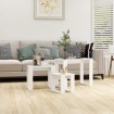 Mesas apilables 3 piezas madera contrachapada blanco