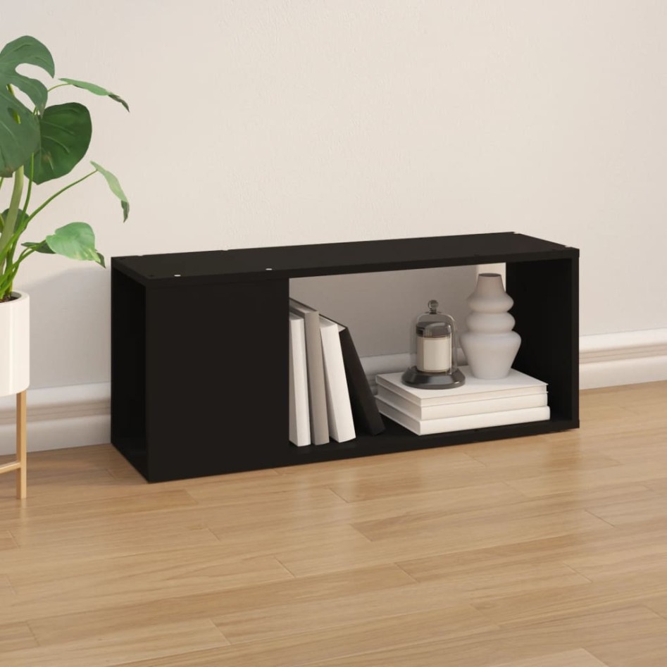 Mueble para TV madera contrachapada negro 80x24x32