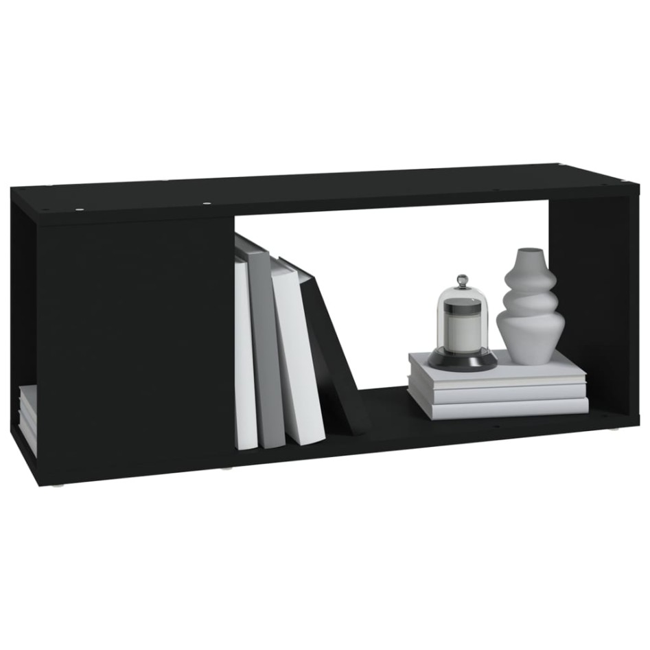 Mueble para TV madera contrachapada negro 80x24x32
