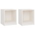Mesita de noche 2 uds madera de pino blanco 35,5x33,5x41,5