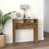 Mesa consola madera contrachapada roble ahumado 78x30x80