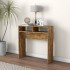 Mesa consola madera contrachapada roble ahumado 78x30x80