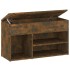 Banco zapatero madera contrachapada roble ahumado 80x30x45