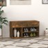 Banco zapatero madera contrachapada roble ahumado 80x30x45