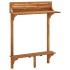 Juego muebles de bar de balcón 3 piezas madera maciza de