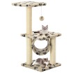 Rascador para gatos con poste de sisal 65 cm huellas beige