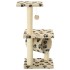 Rascador para gatos con poste de sisal 65 cm huellas