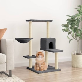 Rascador para gatos con postes de sisal gris oscuro 95