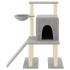 Rascador para gatos con postes de sisal gris claro 96,5