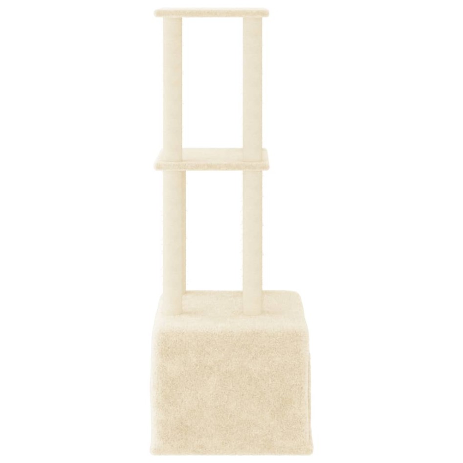 Rascador para gatos con postes de sisal color crema 133,5
