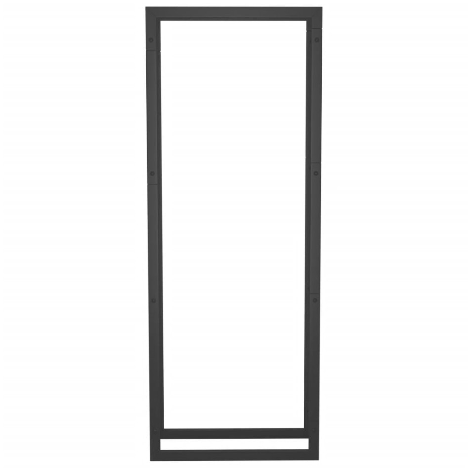 Leñero de acero negro mate 50x28x132