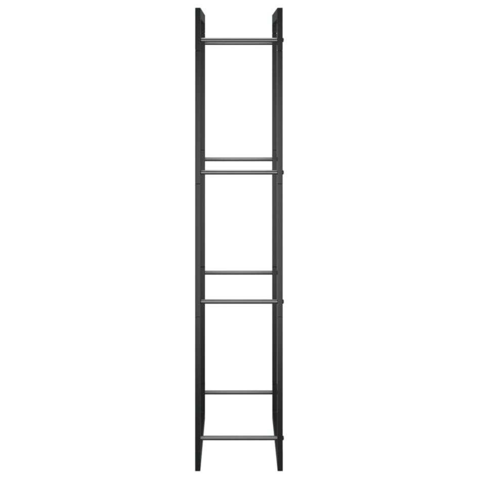 Leñero de acero negro mate 50x28x132