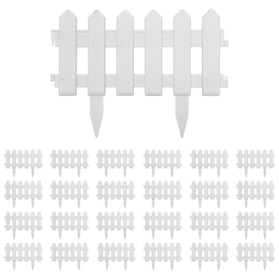 Bordes de jardín 17 unidades PP blanco 10