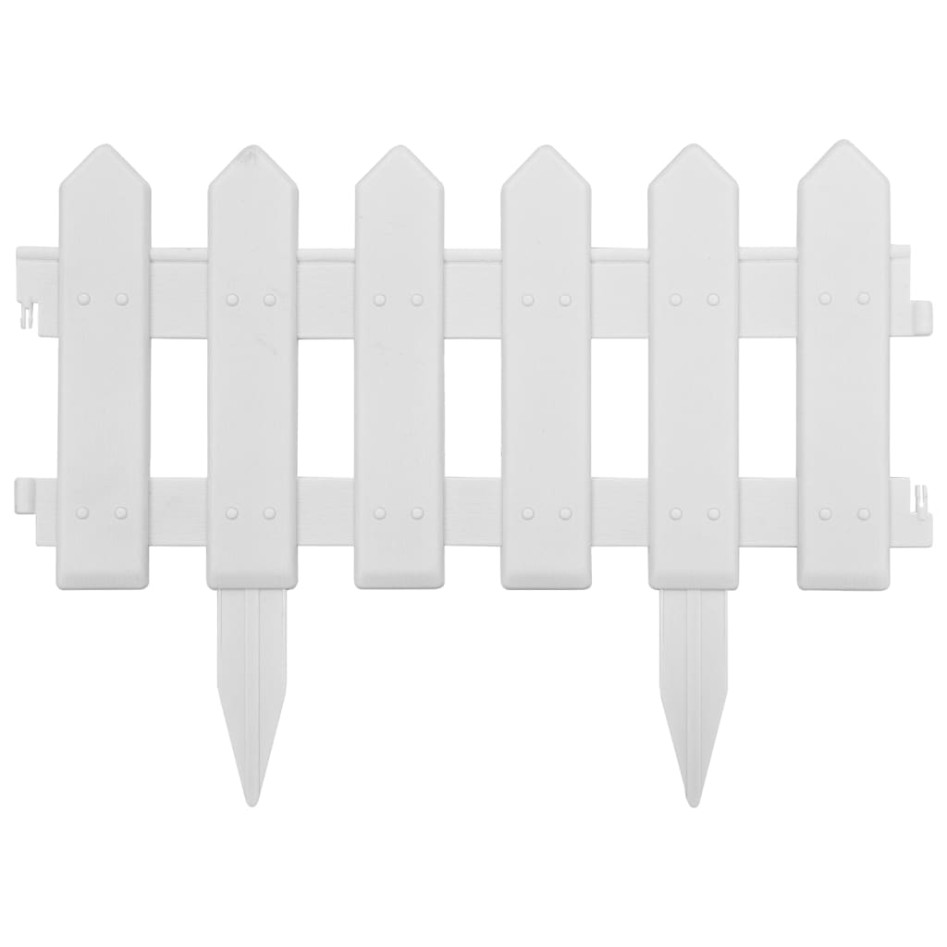 Bordes de jardín 17 unidades PP blanco 10