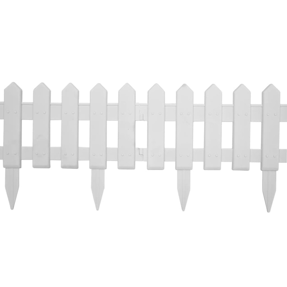 Bordes de jardín 17 unidades PP blanco 10