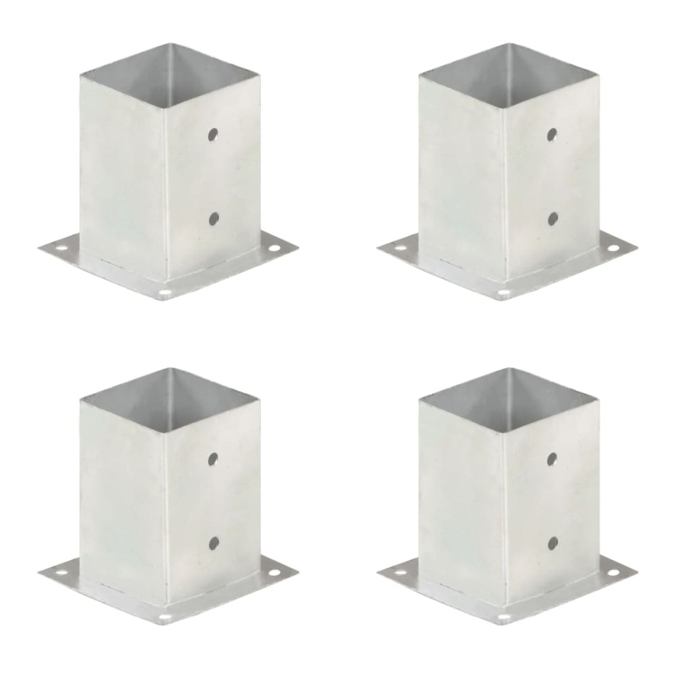 Anclajes para postes 4 unidades metal galvanizado 101