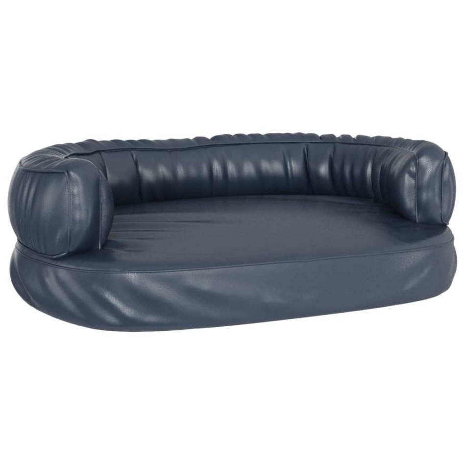 Cama para perros de espuma cuero sintético azul oscuro 60x42