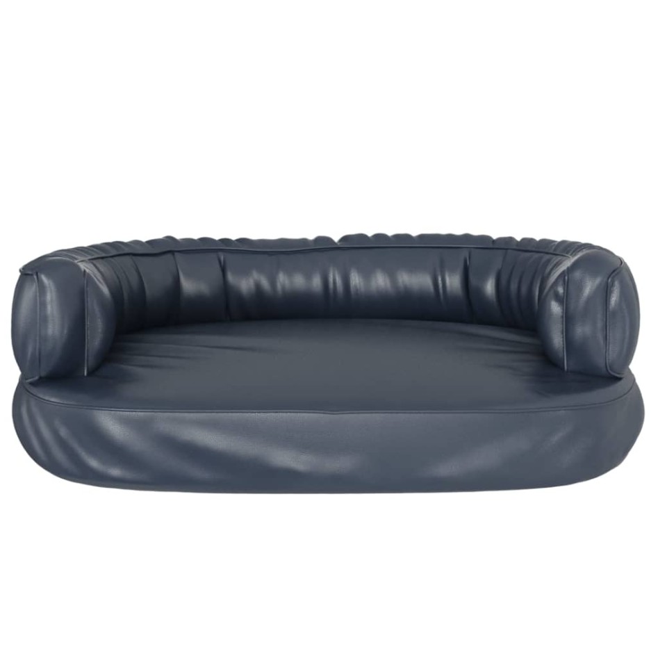 Cama para perros de espuma cuero sintético azul oscuro 60x42