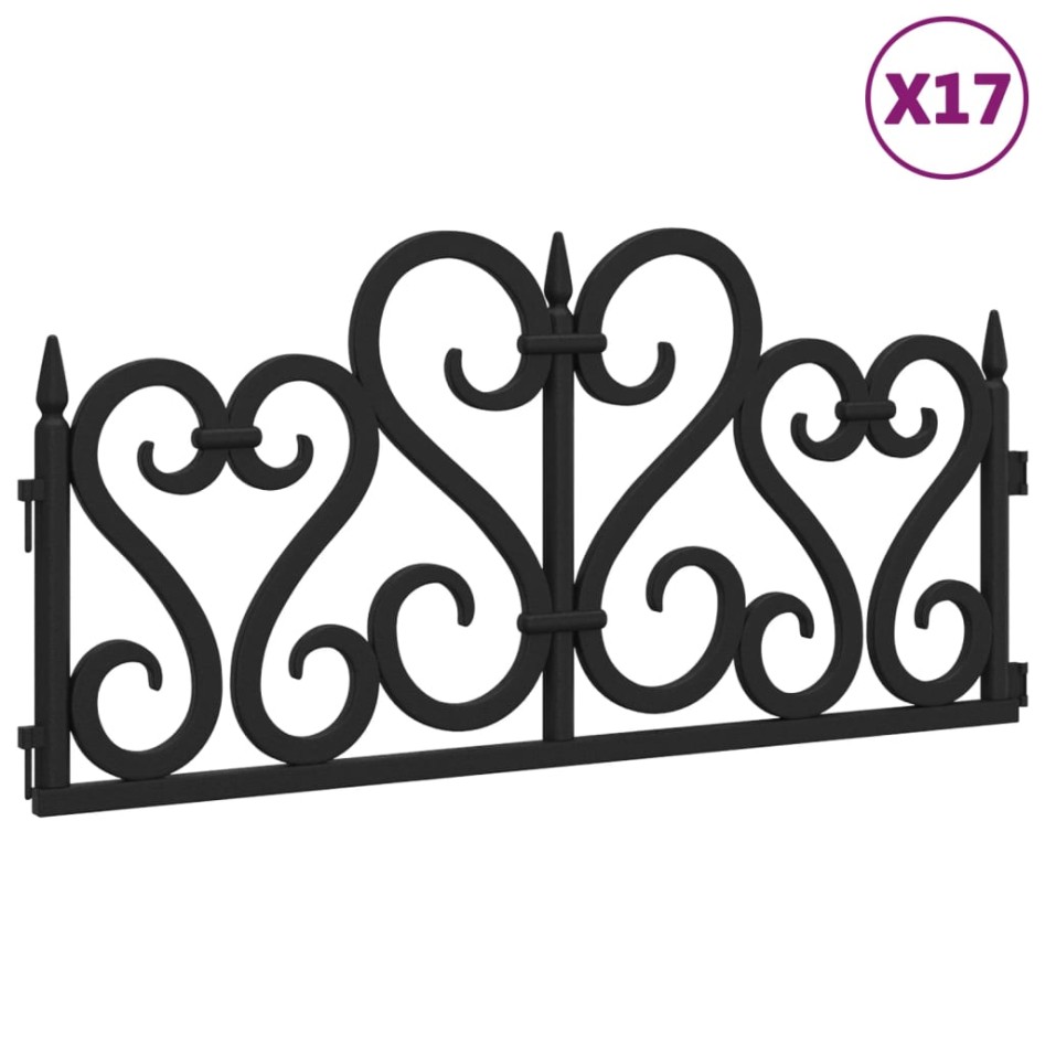 Borduras de jardín 17 unidades PP negro 10