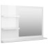 Espejo de baño madera contrachapada blanco brillo 60x10,5x45