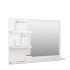 Espejo de baño madera contrachapada blanco brillo 60x10,5x45
