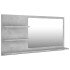 Espejo de baño madera contrachapada gris hormigón 90x10,5x45