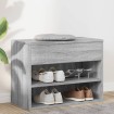 Banco zapatero madera contrachapada gris Sonoma 60x30x45 cm