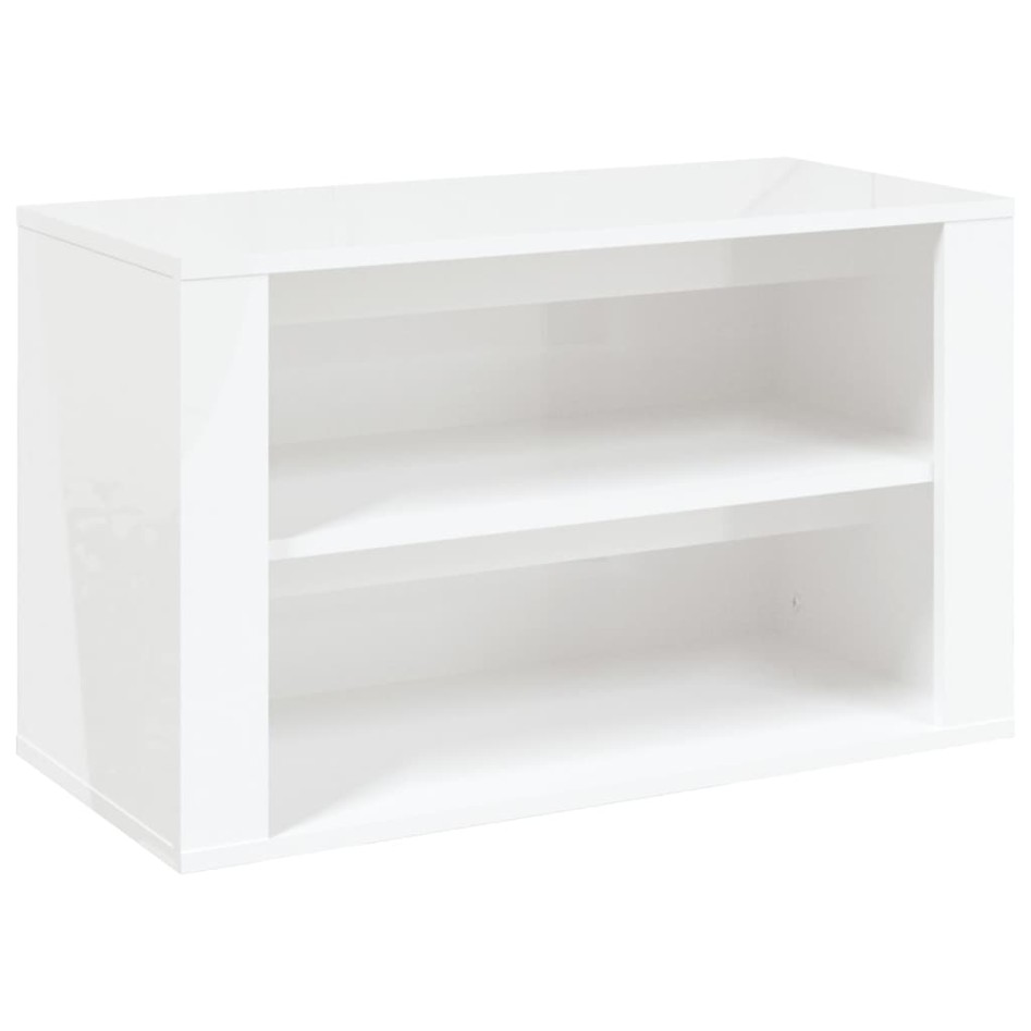 Mueble zapatero madera contrachapada blanco brillo 75x35x45
