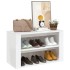 Mueble zapatero madera contrachapada blanco brillo 75x35x45