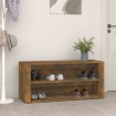 Mueble zapatero madera contrachapada roble ahumado 100x35x45 cm