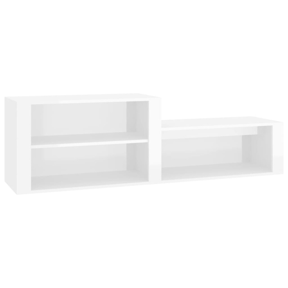 Mueble zapatero madera contrachapada blanco brillo 150x35x45