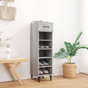 Mueble zapatero madera contrachapada gris Sonoma 30x35x105