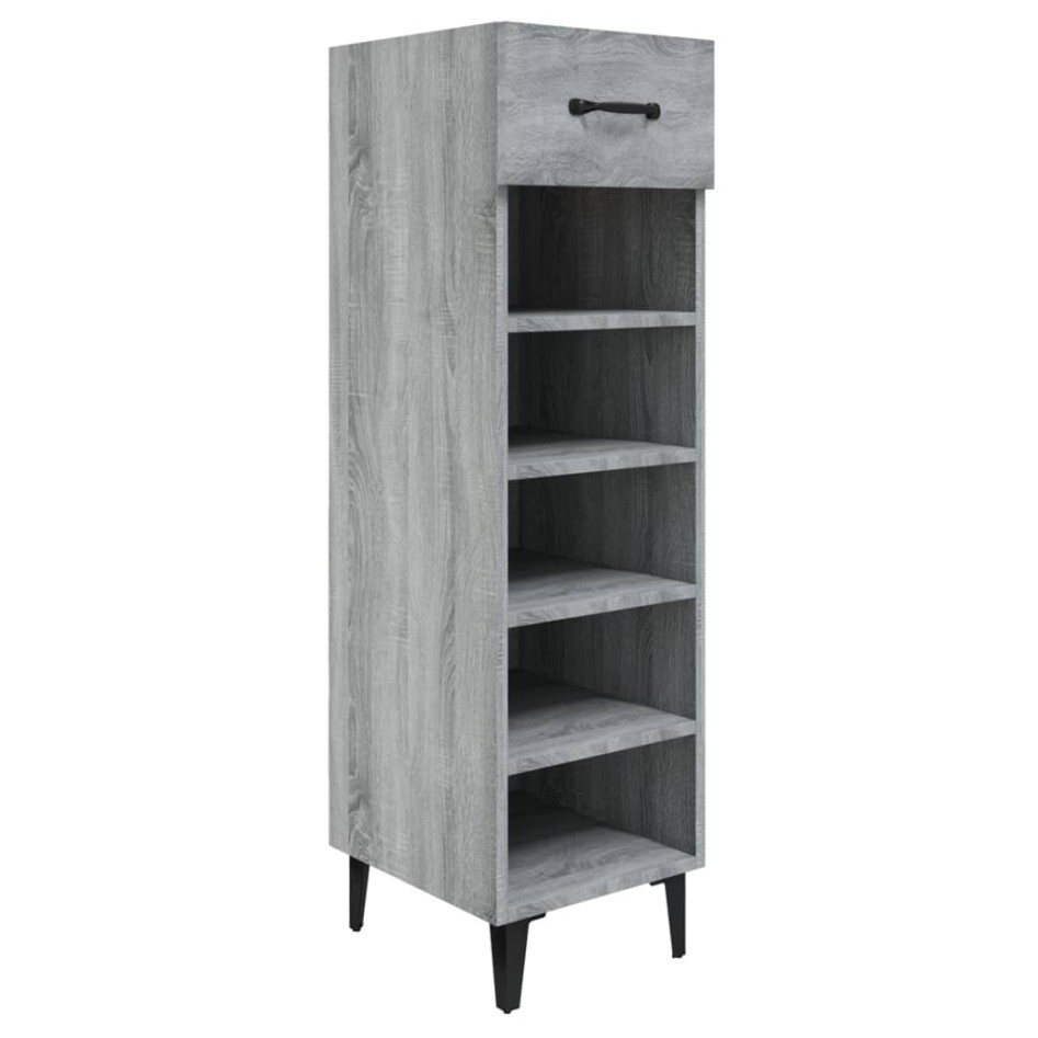 Mueble zapatero madera contrachapada gris Sonoma 30x35x105