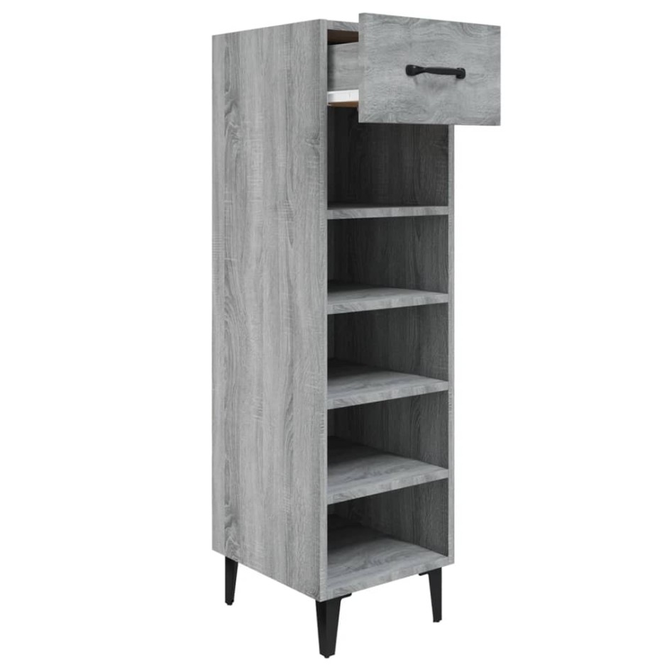 Mueble zapatero madera contrachapada gris Sonoma 30x35x105