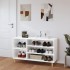 Mueble zapatero madera contrachapada blanco brillo 102x36x60