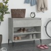 Mueble zapatero madera contrachapada gris hormigón 70x36x60 cm